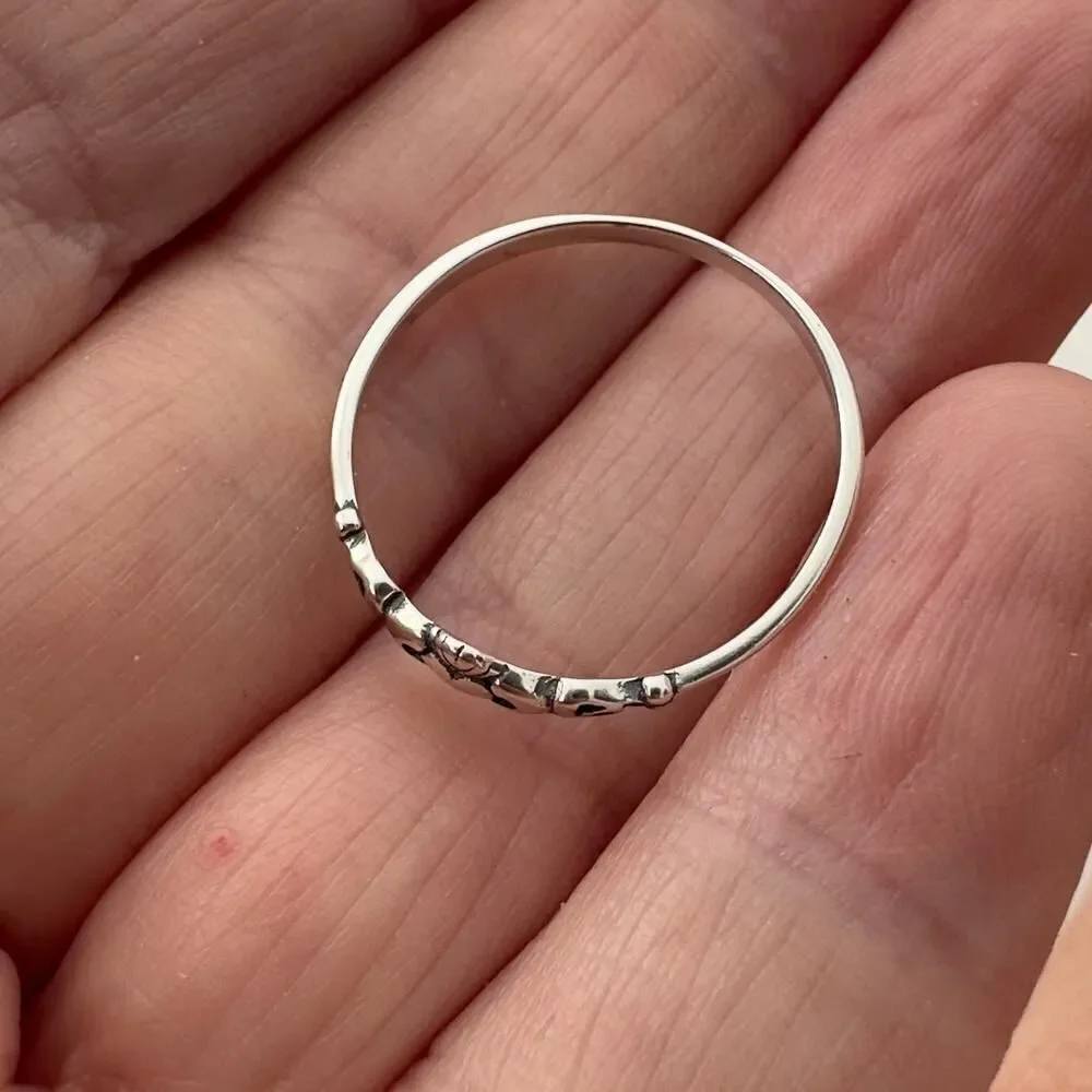 Sterling Silver Claddagh Dainty Ring, Irish Ring, Friendship Ring